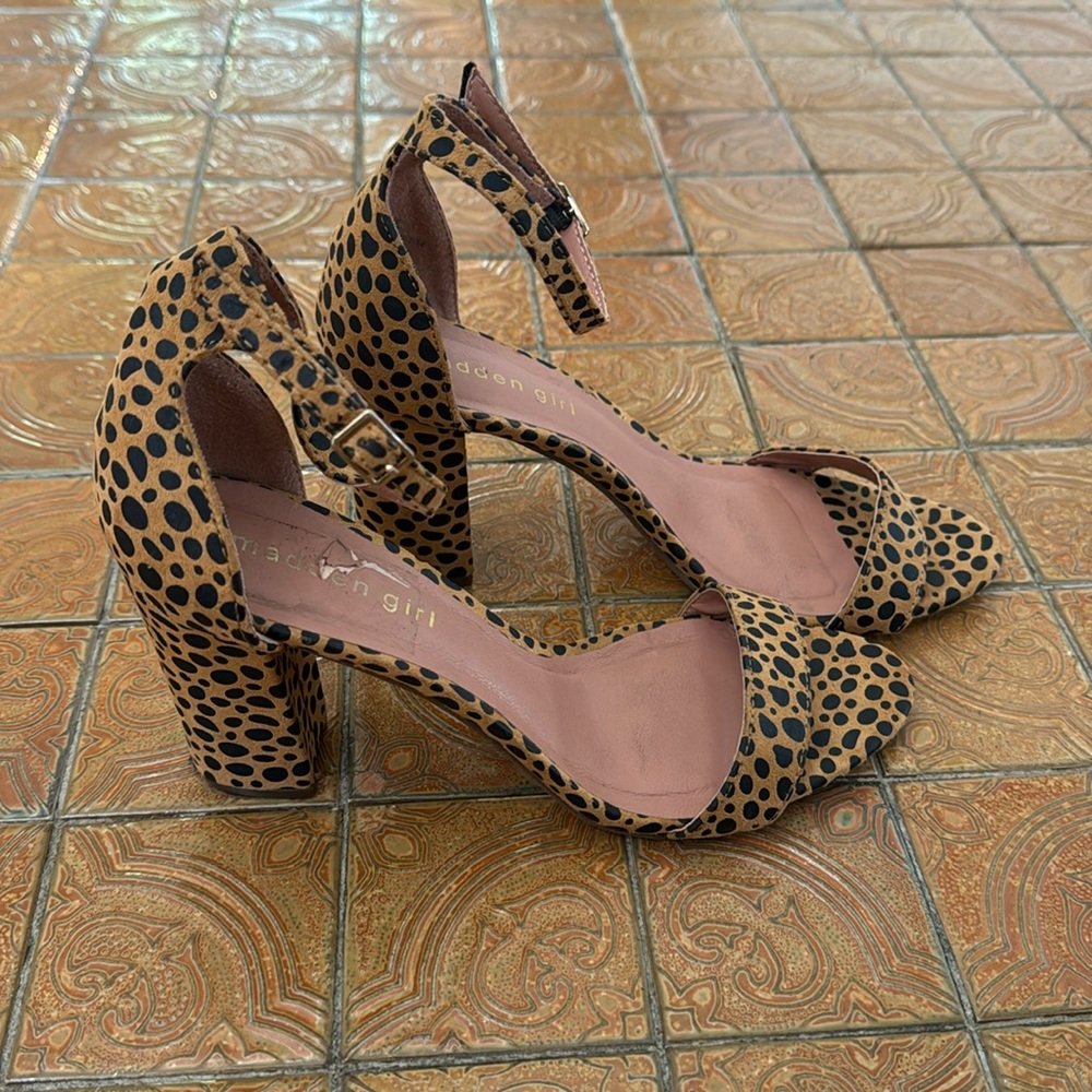 Madden Girl leopard print high heel sandals